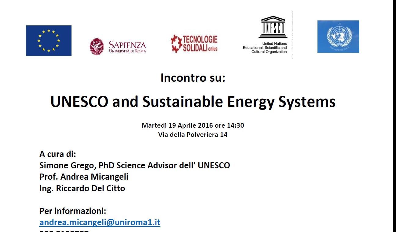 Incontro: Unesco and sustainable energy systems